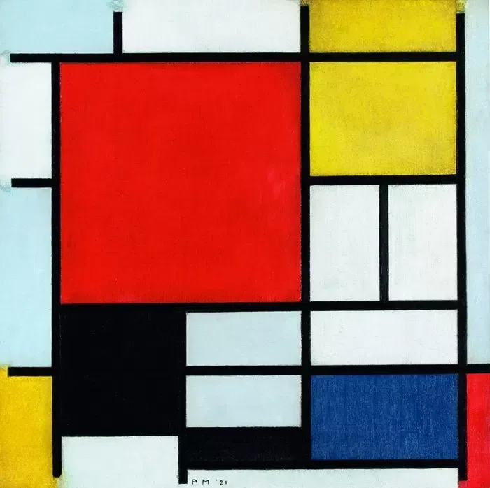 Composizione con rosso, giallo e blu, Mondrian, 1937-42